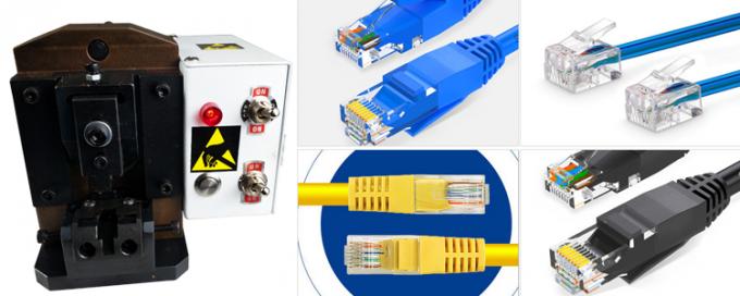 Cable de la red del RJ45 8P8C 8P4C y cable de teléfono de RJ11 6P4C 4P4C con Crystal Socket Connector Crimping Machine
