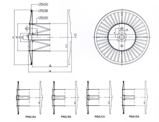 Bobinas/cables de fribra óptica acanalados carrete de Bobbin For Stranding Machine /Steel