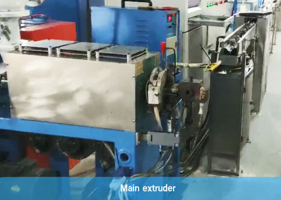 Sola cadena de producción del cable de EVA Coating Machine Fiber Optic del alambre de acero de la cabeza 21kw